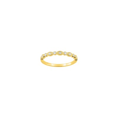 Bague en or jaune et diamant 0.13ct