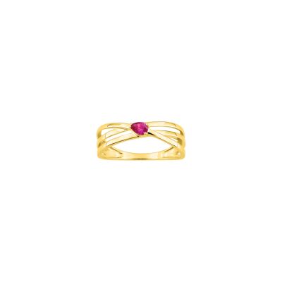 Bague en or jaune et rubis
