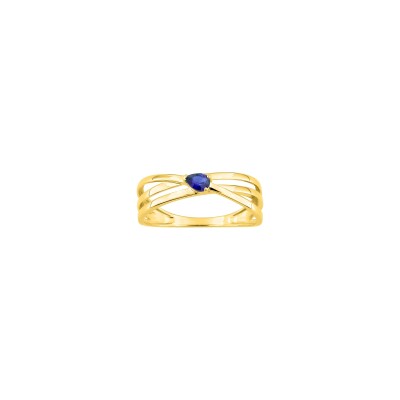 Bague en or jaune et saphir