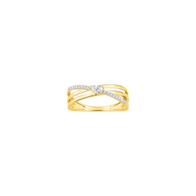 Bague en or jaune et oxyde de zirconium