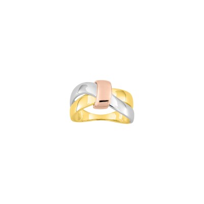 Bague en or jaune, or blanc et or rose
