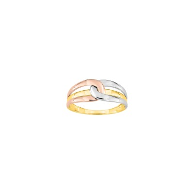 Bague en or jaune, or blanc et or rose