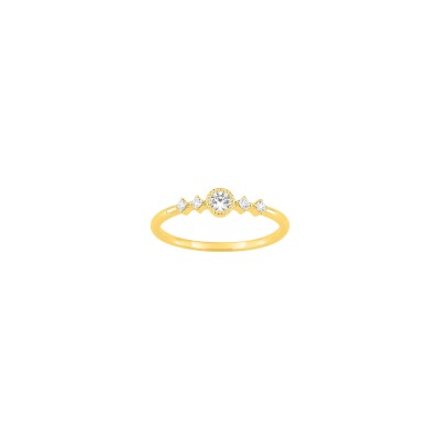 Bague en or jaune et diamant 0.16ct