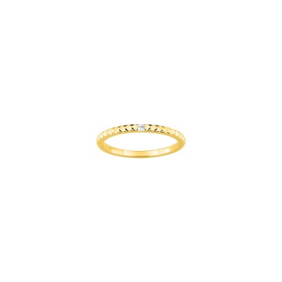 Bague en or jaune et diamant 0.02ct