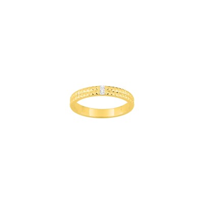 Bague en or jaune et diamant 0.04ct