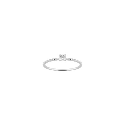 Solitaire en or blanc et diamant 0.10ct