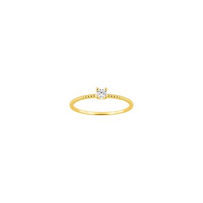 Solitaire en or jaune et diamant 0.10ct