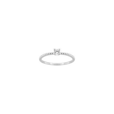Solitaire en or blanc et diamant 0.15ct