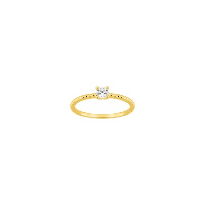 Solitaire en or jaune et diamant 0.20ct