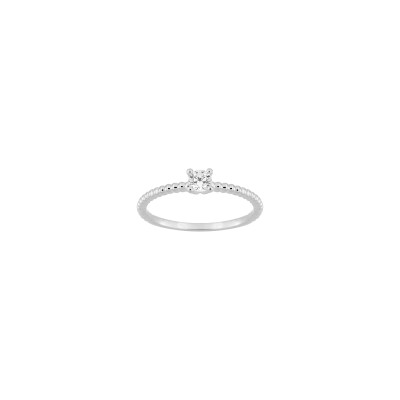 Solitaire en or blanc et diamant 0.20ct