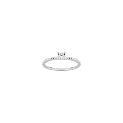 Solitaire en or blanc et diamant 0.25ct