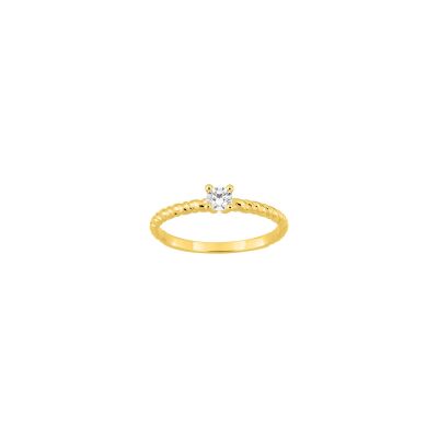 Solitaire en or jaune et diamant 0.20ct