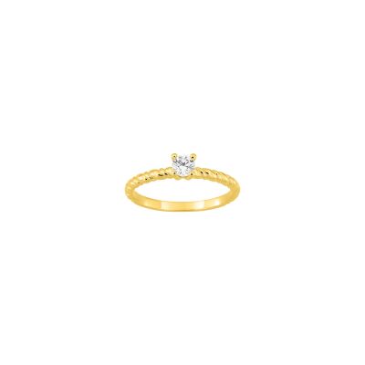 Solitaire en or jaune et diamant 0.25ct