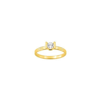 Solitaire en or jaune et diamant 0.30ct