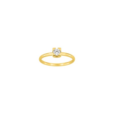 Solitaire en or jaune et diamant 0.20ct