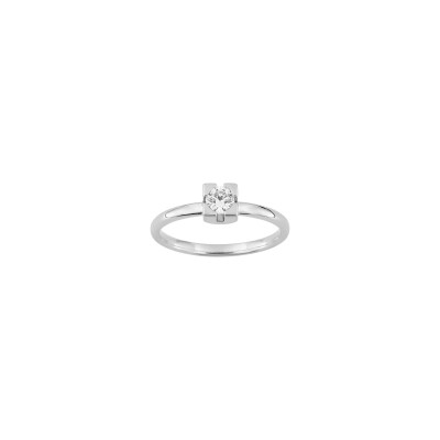Solitaire en or blanc et diamant 0.30ct