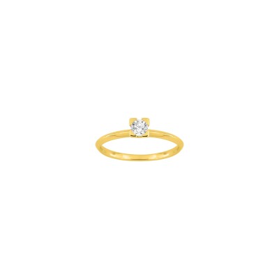 Solitaire en or jaune et diamant 0.20ct