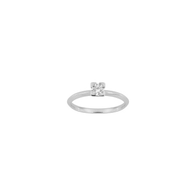 Solitaire en or blanc et diamant 0.25ct