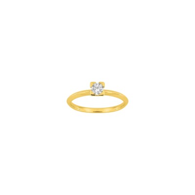 Solitaire en or jaune et diamant 0.25ct