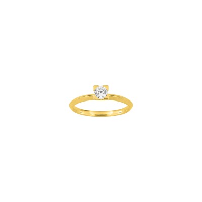 Solitaire en or jaune et diamant 0.30ct