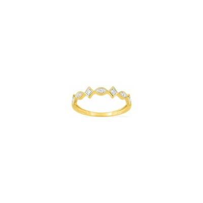 Bague en or jaune rhodié et diamant 0.05ct