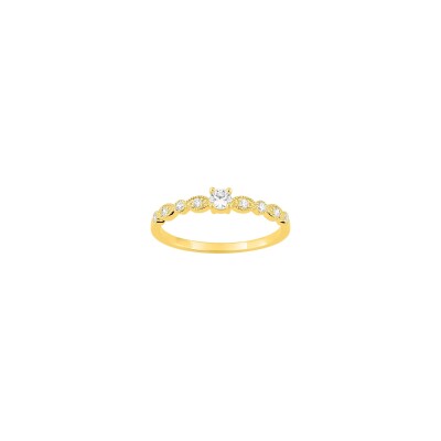 Bague en or jaune et diamant 0.20ct