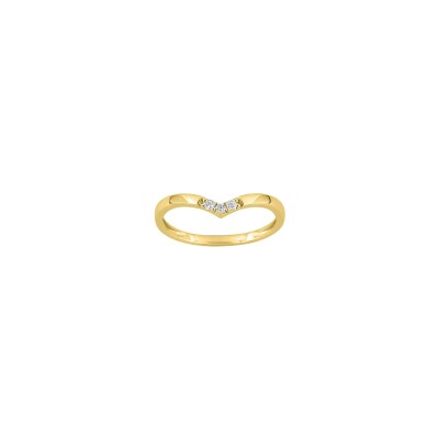 Bague en or jaune et diamant 0.06ct