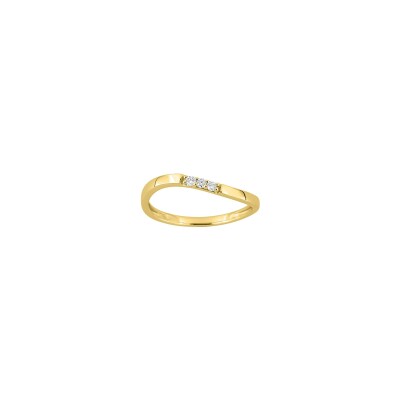 Bague en or jaune et diamant 0.06ct