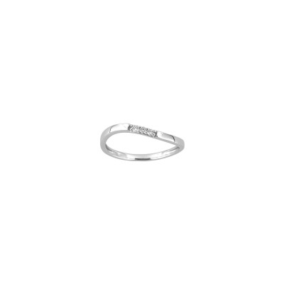 Bague en or blanc et diamant 0.06ct