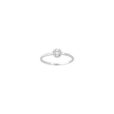 Bague solitaire en or blanc et diamant 0.10ct