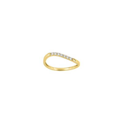 Bague en or jaune et diamant 0.13ct