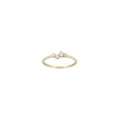 Bague en or jaune et diamant 0.15ct