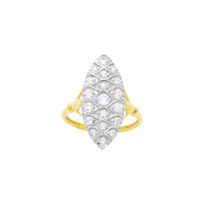 Bague en or jaune et oxyde de zirconium