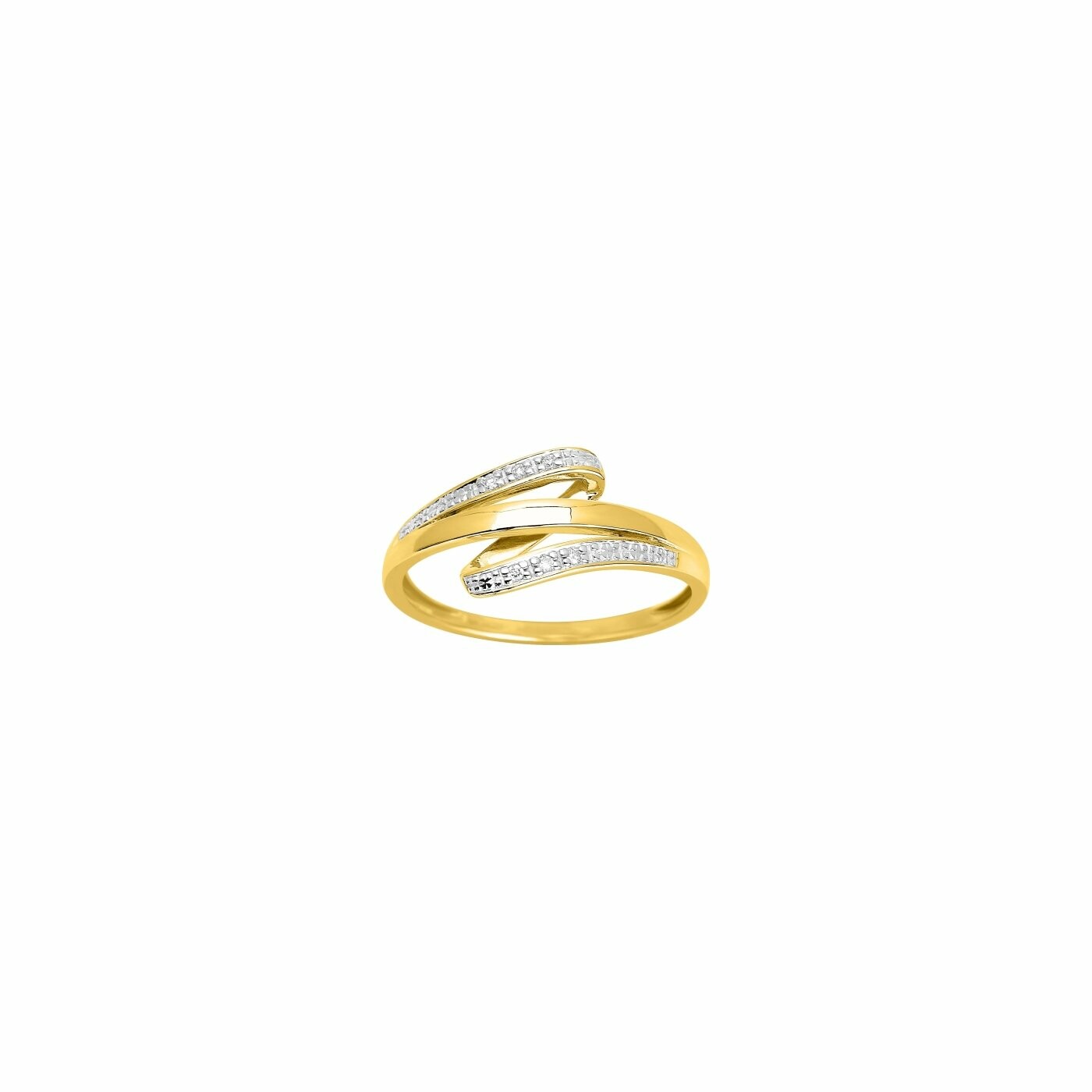 Bague en or jaune et diamants