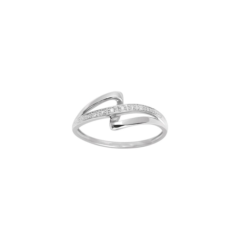 Bague en or blanc et diamant, 0.02ct