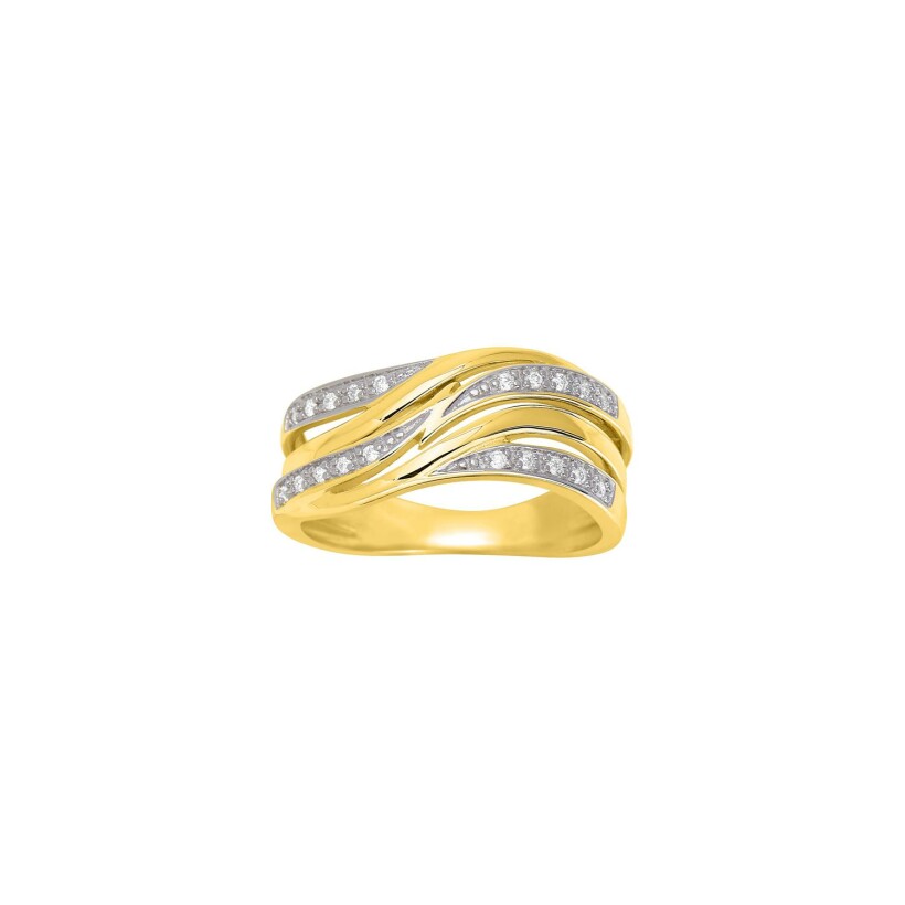 Bague en or jaune rhodié et diamant, 0.09ct