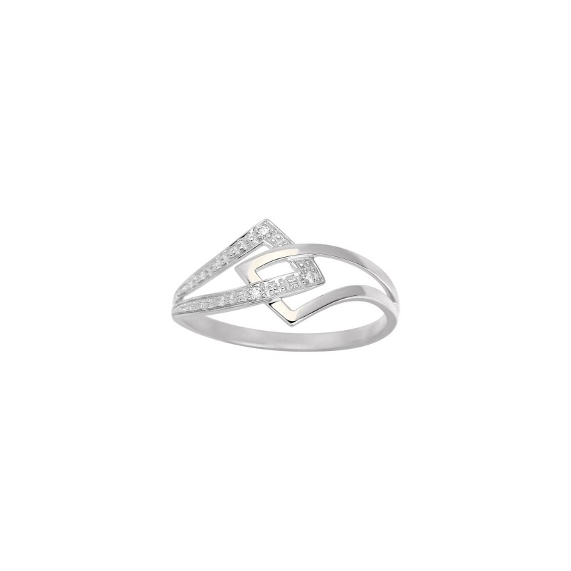 Bague en or blanc et diamant, 0.01ct