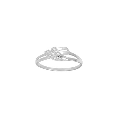 Bague en or blanc et diamant, 0.02ct