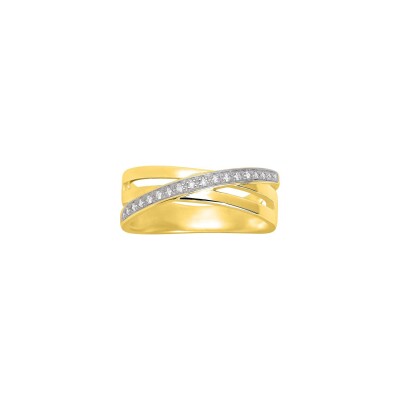 Bague en or jaune et diamant, 0.07ct