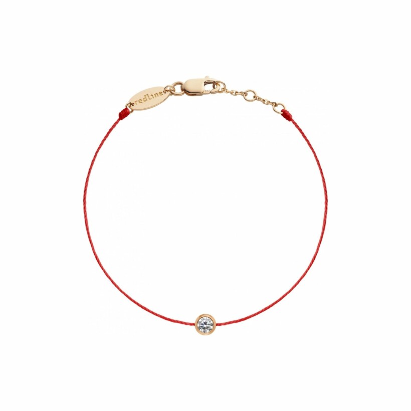 Bracelet RedLine Pure fil rouge avec diamant 0.10 ct en serti clos, or rose