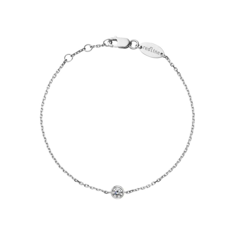 Bracelet chaîne RedLine Pure avec diamant 0.10ct en serti clos, or blanc