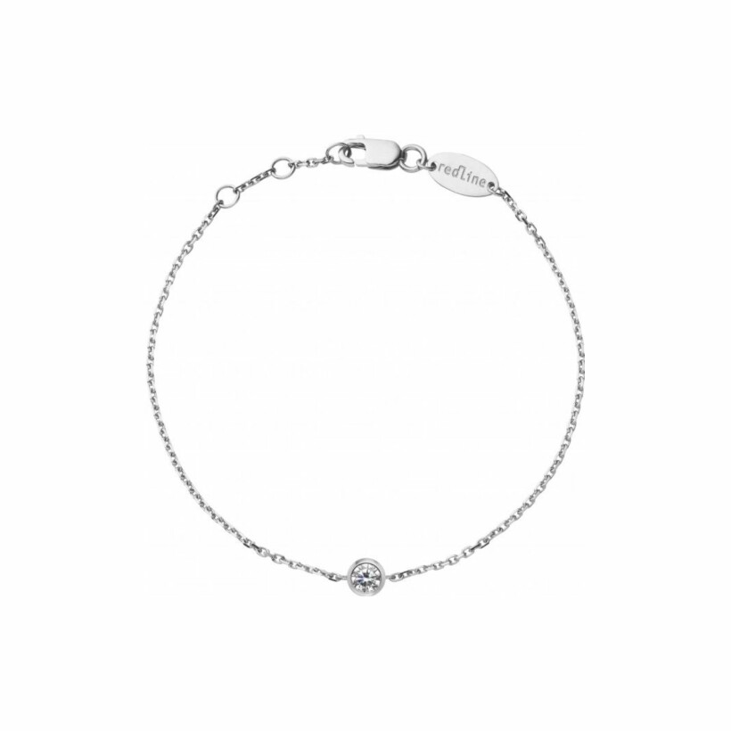 Bracelet RedLine Pure chaîne avec diamant 0.10ct serti clos, or blanc