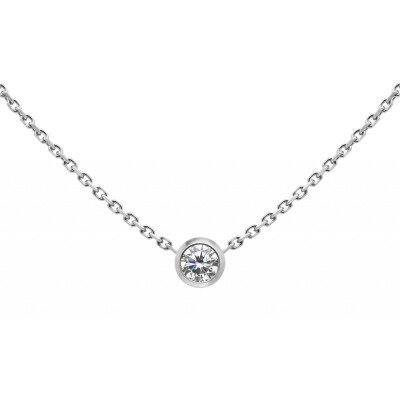 Collier chaîne RedLine Pure avec diamant 0.10ct en serti clos, or blanc