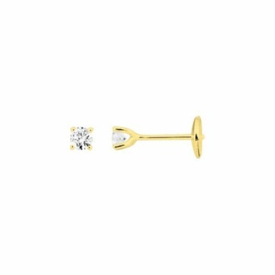 Boucles d'oreilles en or jaune et diamant de 0.28ct