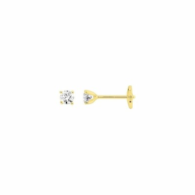 Boucles d'oreilles en or jaune et diamants de 0.36ct