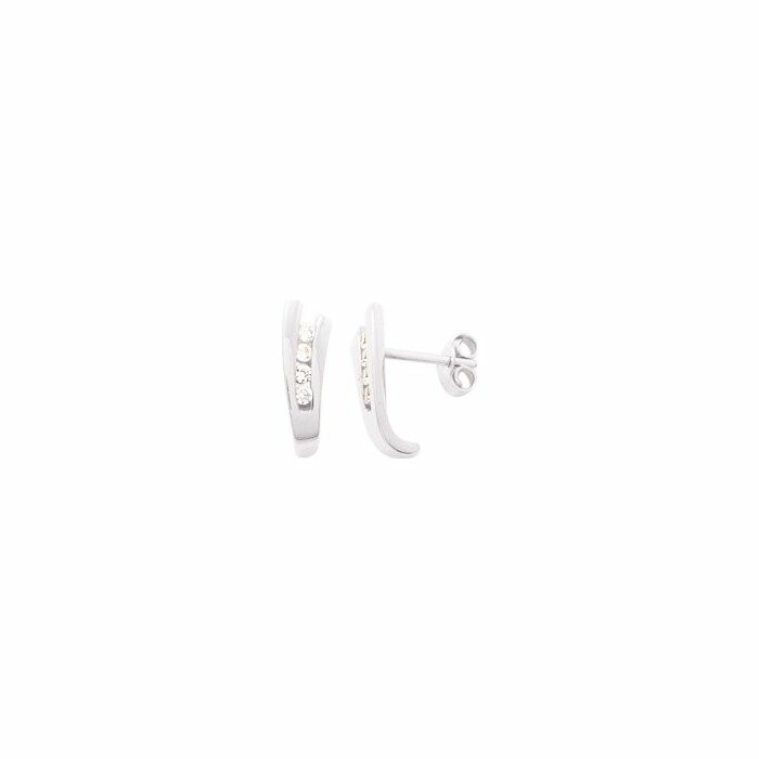 Boucles d'oreilles en or blanc et oxyde de zirconium