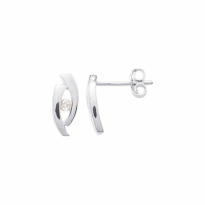 Boucles d'oreilles en or blanc et oxydes de zirconium