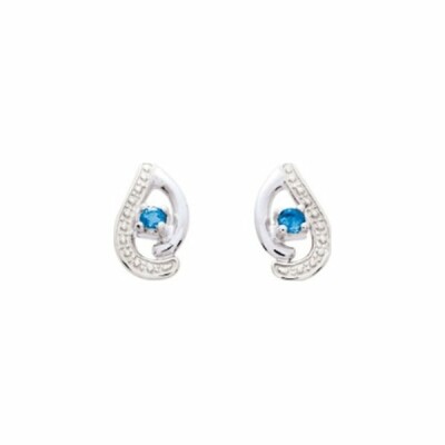 Boucles d'oreilles en or blanc et saphirs