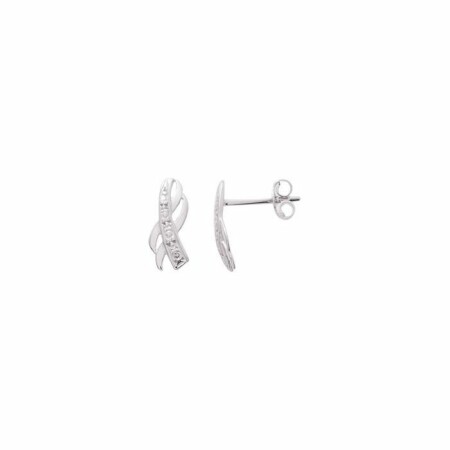 Boucles d'oreilles en or blanc et diamants de 0.01ct