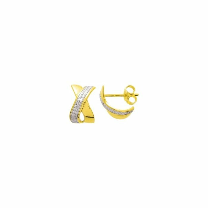 Boucles d'oreilles en or jaune et diamants de 0.01ct